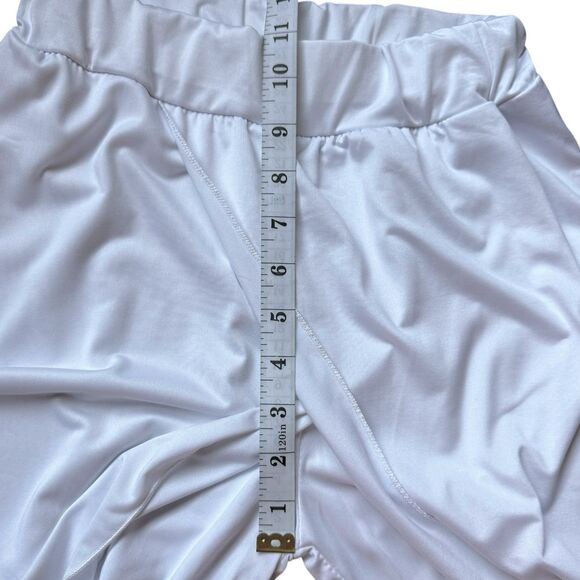 Women’s Loose Split Hem Yoga Pants High Waist Wide Leg Beach White XS - Picture 5 of 9